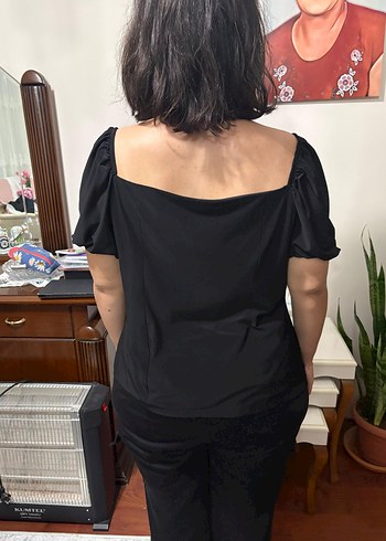 Siyah kare Yaka Kadın Bluz - Görsel 2