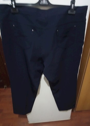 Kadın Lacivert Kemerli Normal Boy Kumaş Pantolon - Görsel 6