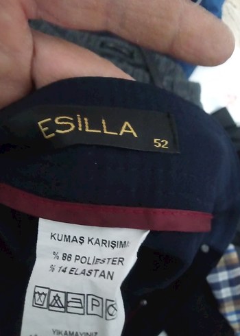 Kadın Lacivert Kemerli Normal Boy Kumaş Pantolon - Görsel 5