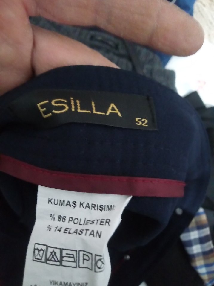 Kadın Lacivert Kemerli Normal Boy Kumaş Pantolon - Görsel 5