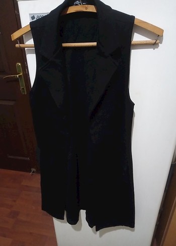 Siyah Midi Kadın Yelek - Görsel 2