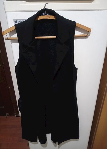 Siyah Midi Kadın Yelek - Görsel 5