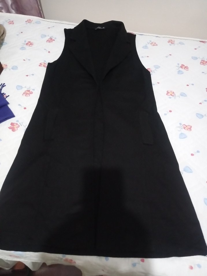 Siyah Midi Kadın Yelek - Görsel 4