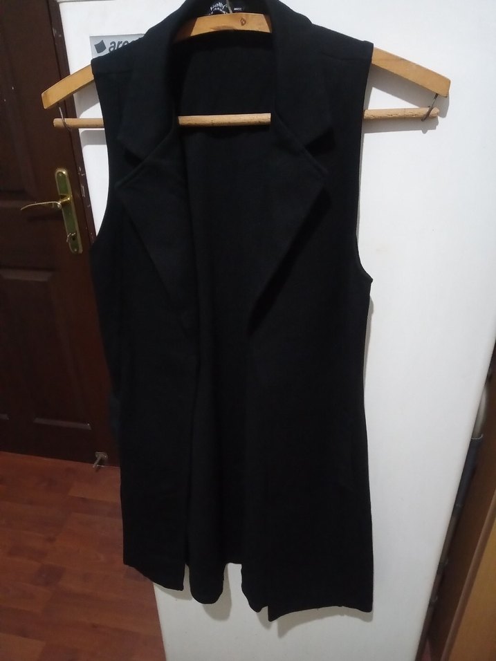 Siyah Midi Kadın Yelek - Görsel 2