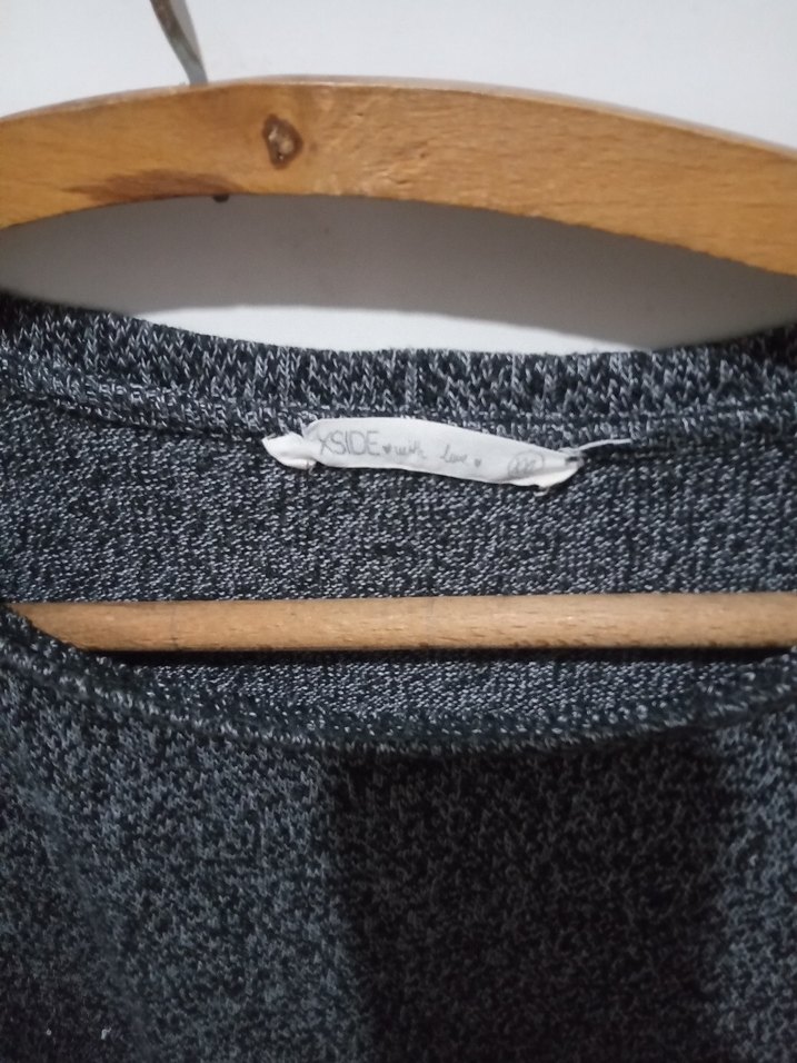 Gri Kadın Triko Salaş Kazak - Görsel 3