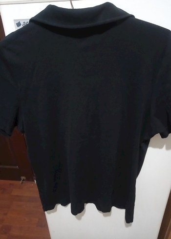 Siyah Kadın Kısa Kollu Polo Yaka bluz - Görsel 3