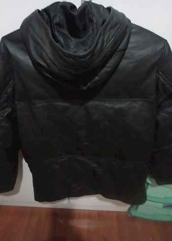 Erkek Siyah Deri Fermuarlı Ceket - Görsel 6