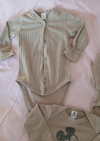 Uzun Kollu Bej Bebek Body - Görsel 3