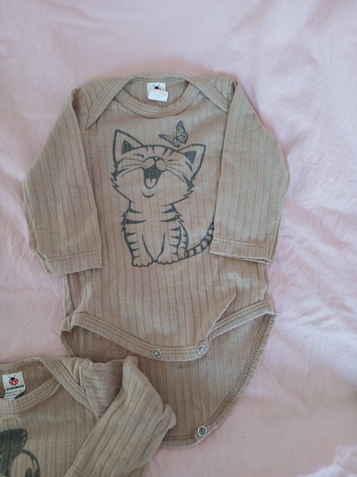 Uzun Kollu Bej Bebek Body - Görsel 2