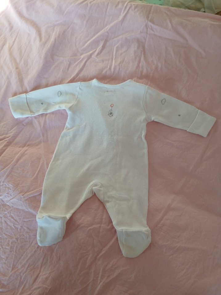 Uzun Kollu Beyaz Bebek Kız Tulum - Görsel 2