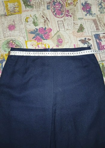 m Beden mavi Renk Siyah Pilili Mini Etek