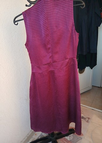 m Beden Bordo Saten Halter Yaka Kadın Bluz