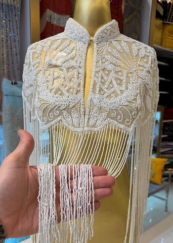 Altın İşlemeli Boncuklu Kadın peleri - Görsel 2