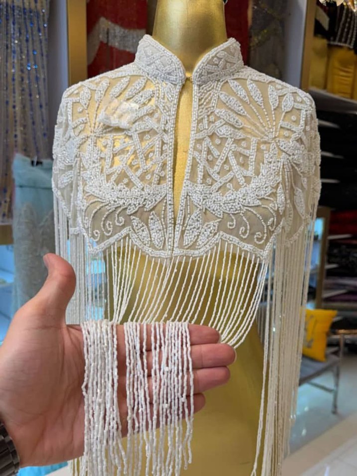 Altın İşlemeli Boncuklu Kadın peleri - Görsel 2