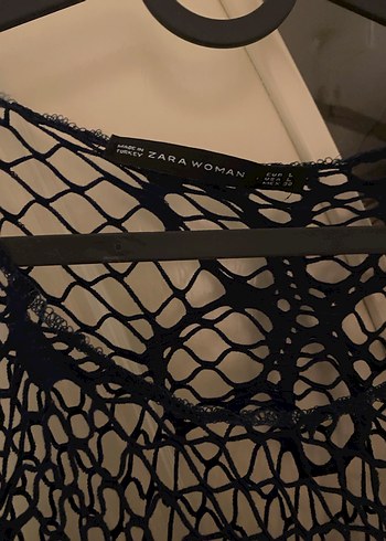 Siyah Dantel Örgü Gotik Midi Kadın File Üst - Görsel 3