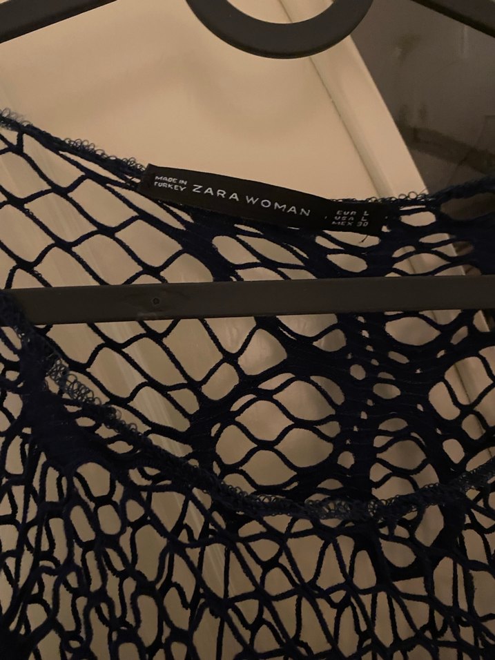 Siyah Dantel Örgü Gotik Midi Kadın File Üst - Görsel 3