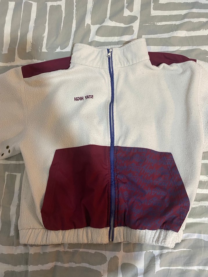 Uzun Kollu Beyaz Kadın Fermuarlı Ceket - Görsel 2