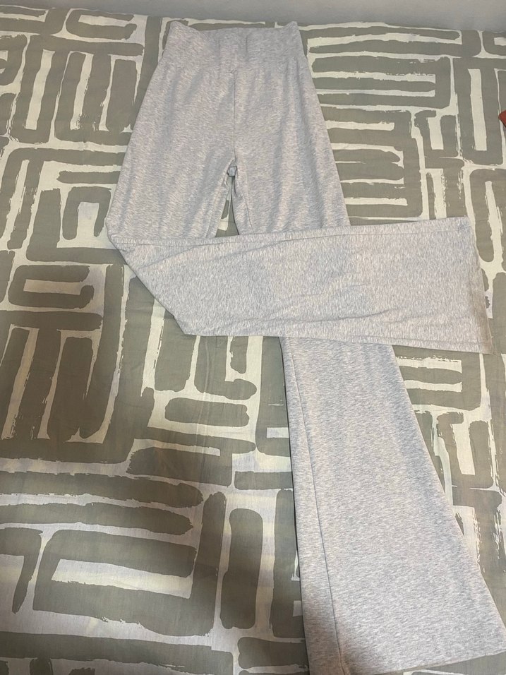 Gri Kadın İspanyol Paça Tayt - Görsel 3