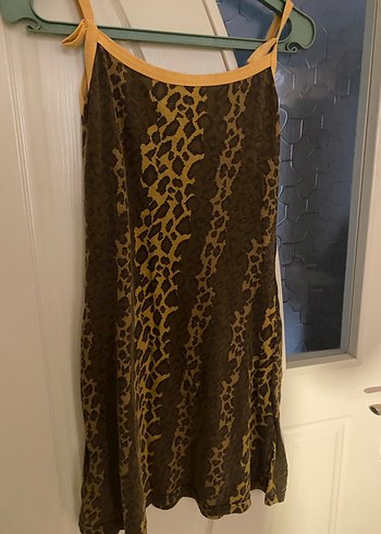 Drapeli Yılan Desenli Midi Elbise - Görsel 2