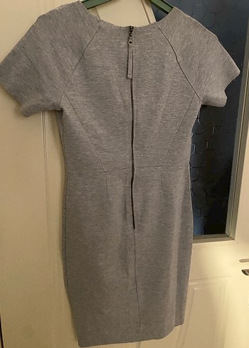 Gri Midi Kısa Kollu Elbise - Görsel 2