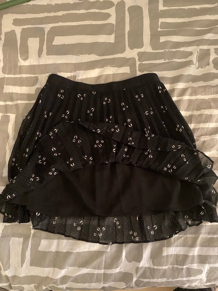 Pileli Siyah Midi Etek - Görsel 2