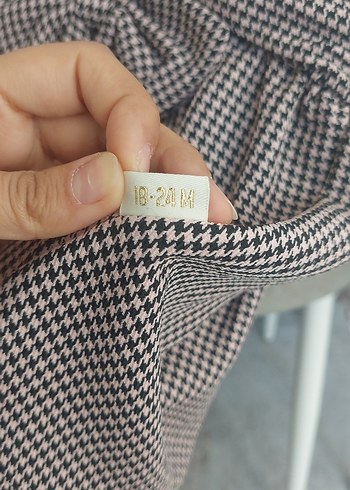9-12 Ay Beden Kız Çocuk Fırfırlı Uzun Kollu Elbise