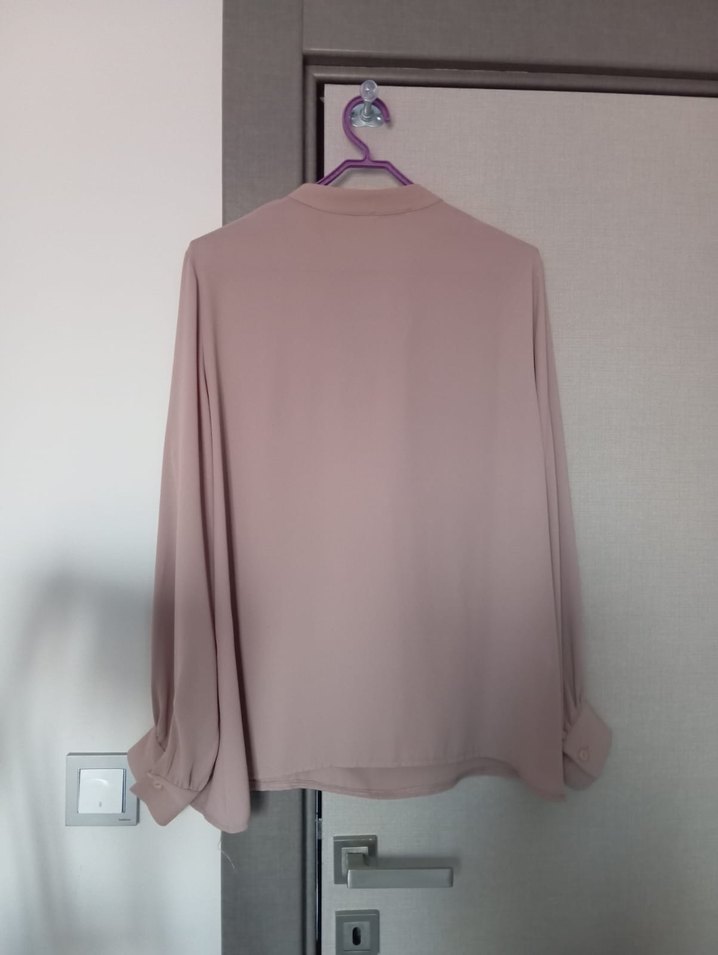 Bej Kadın Midi Uzun Kollu Gömlek - Görsel 2