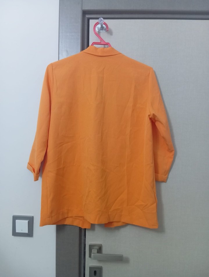 Turuncu Midi Kadın Kaban - Görsel 2