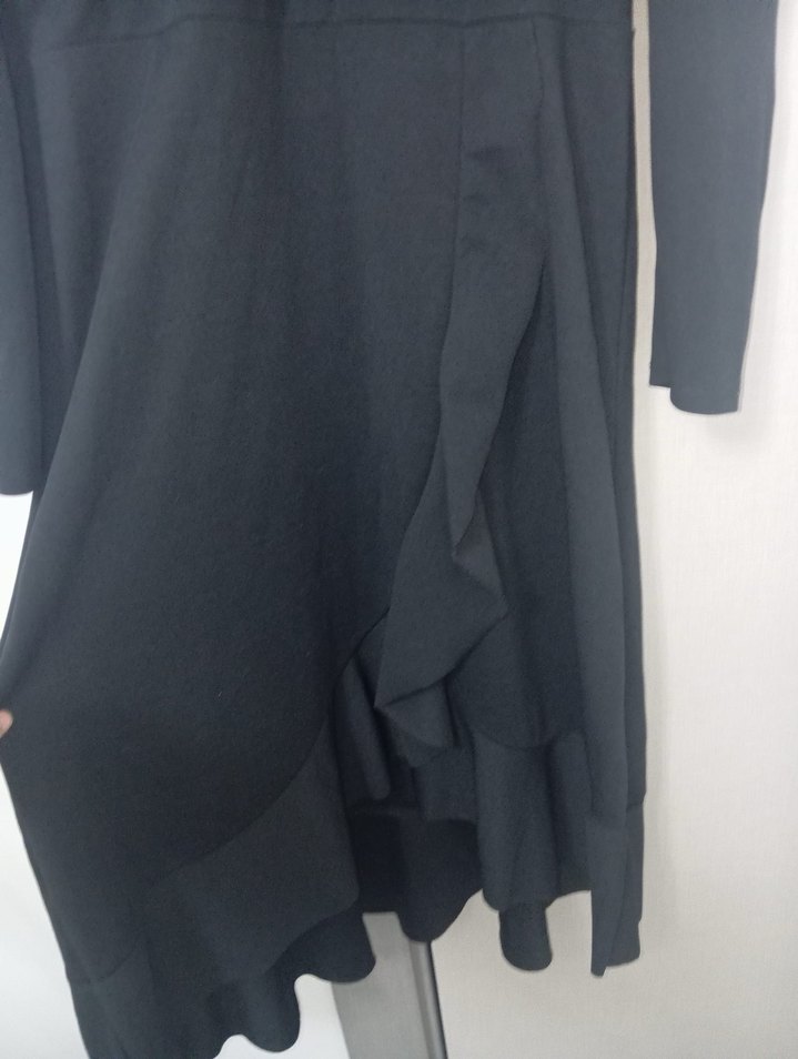 Uzun Kollu Siyah Ofis Elbisesi - Görsel 3