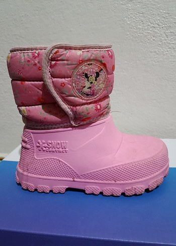 Pembe Kız Çocuk Lastik Bot Velcro Bağlı - Görsel 3