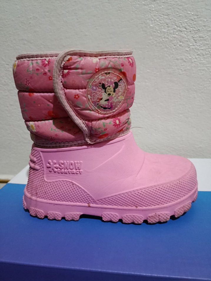 Pembe Kız Çocuk Lastik Bot Velcro Bağlı - Görsel 3