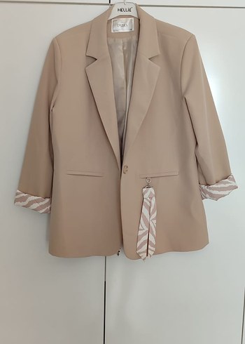 Bej Mini Kadın Blazer Ceket