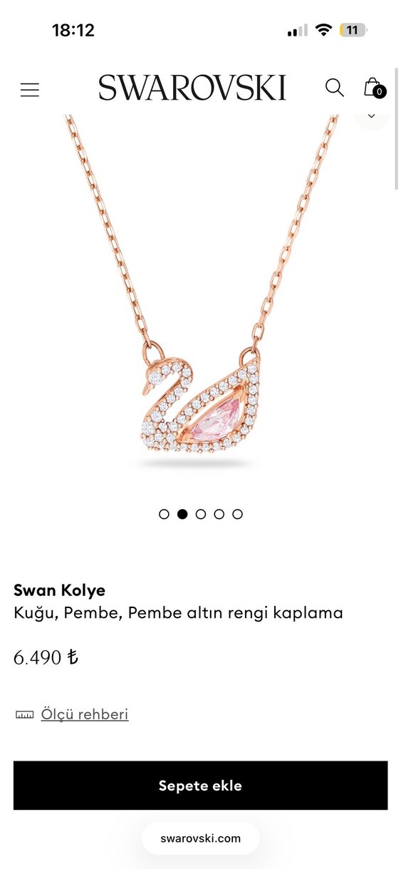 Swaroski marka kuğu Kolye - Görsel 2