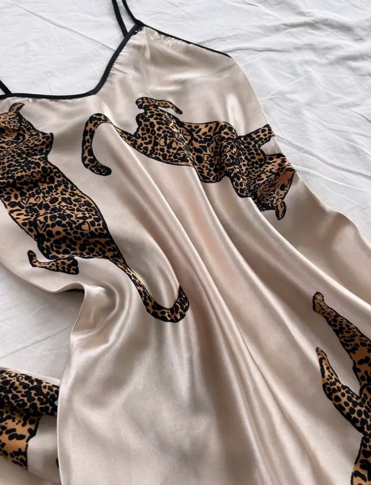 Leopar Desenli Bohem Mini Kadın Pijama Takımı - Görsel 3