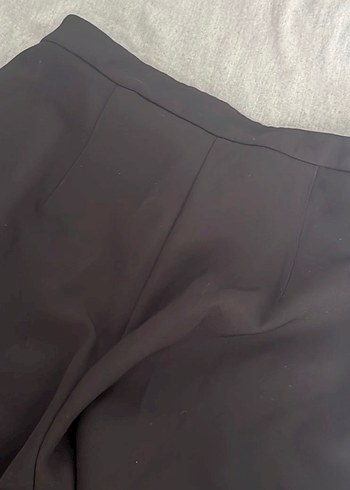 Diğer Düğmeli Siyah Midi Kumaş Kadın Pantolon