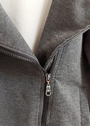 Zara Gri Düğmeli Kadın Midi Ceket