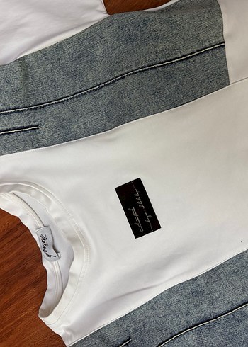 s Beden Kadın Beyaz Baskılı Tshirt