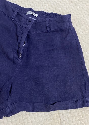 36 Beden Mor Keten Mini Şort