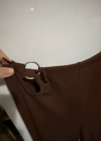 Diğer Kahverengi Beli Kemerli Kadın Pantolon