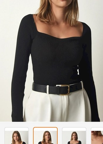 fitilli Siyah Kadın Bluz Uzun Kollu - Görsel 2