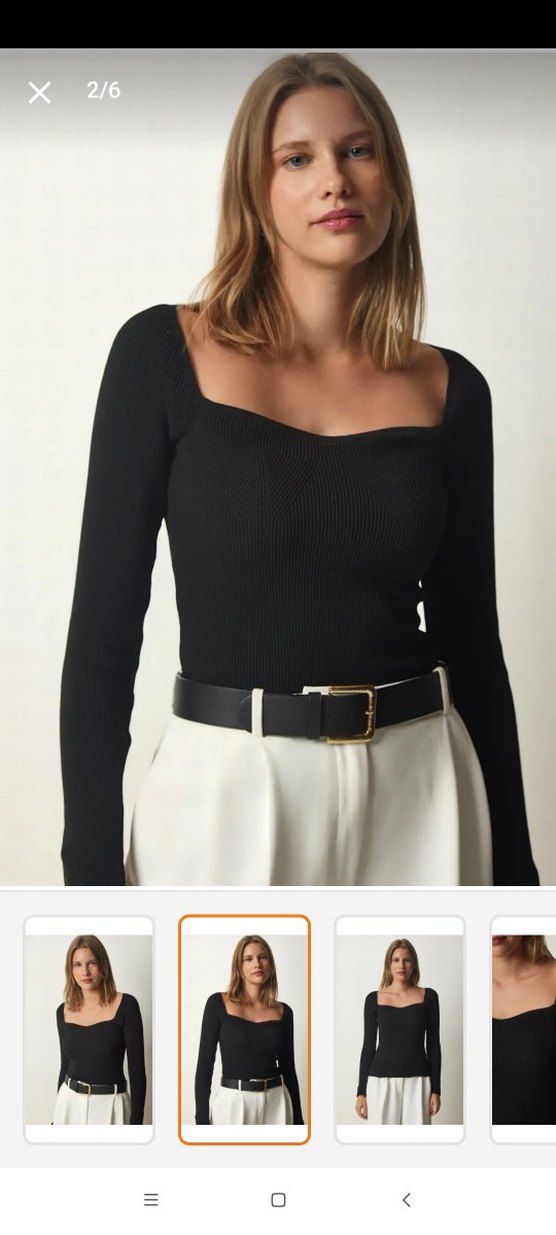 fitilli Siyah Kadın Bluz Uzun Kollu - Görsel 2