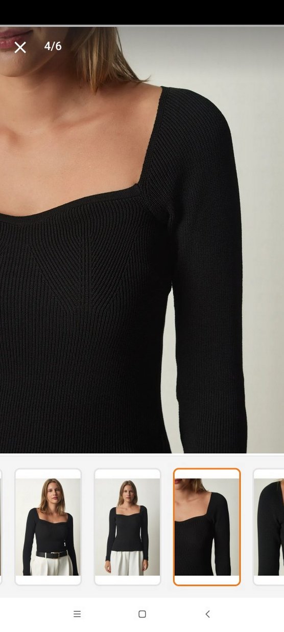 fitilli Siyah Kadın Bluz Uzun Kollu - Görsel 3