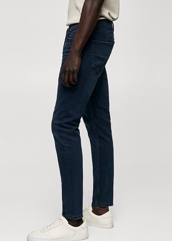 Erkek Lacivert Regular Fit Denim Jean - Görsel 5