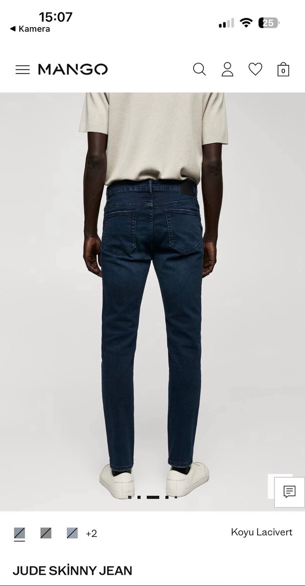 Erkek Lacivert Regular Fit Denim Jean - Görsel 3