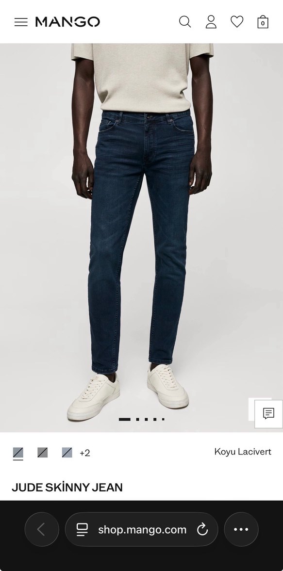 Erkek Lacivert Regular Fit Denim Jean - Görsel 2