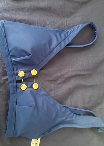 Düğmeli Lacivert Kadın Bikini Üstü - Görsel 2