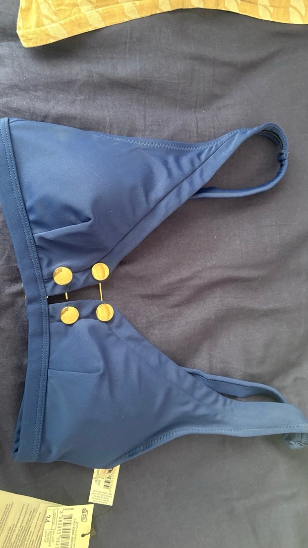 Düğmeli Lacivert Kadın Bikini Üstü - Görsel 2