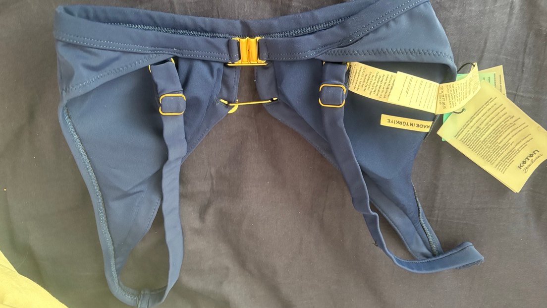 Düğmeli Lacivert Kadın Bikini Üstü - Görsel 3