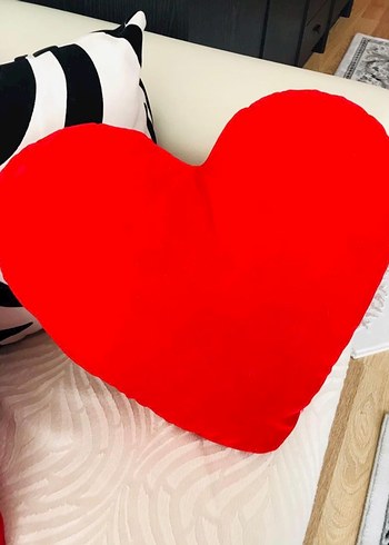 Kırmızı Kalpli Peluş Yastık - Seni Seviyorum - Görsel 3