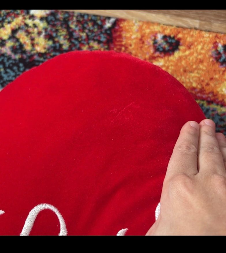 Kırmızı Kalpli Peluş Yastık - Seni Seviyorum - Görsel 4